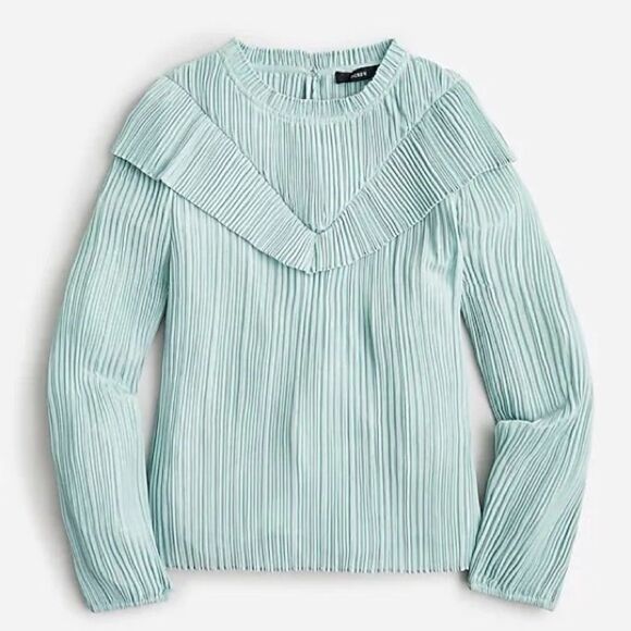 J Crew Crinkle Chiffon V Detail Top NWT - Picture 3 of 8